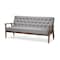 Baxton Studio Sorrento Grey Upholstered Wooden 3-seater Sofa 122-6772 - alternate 2